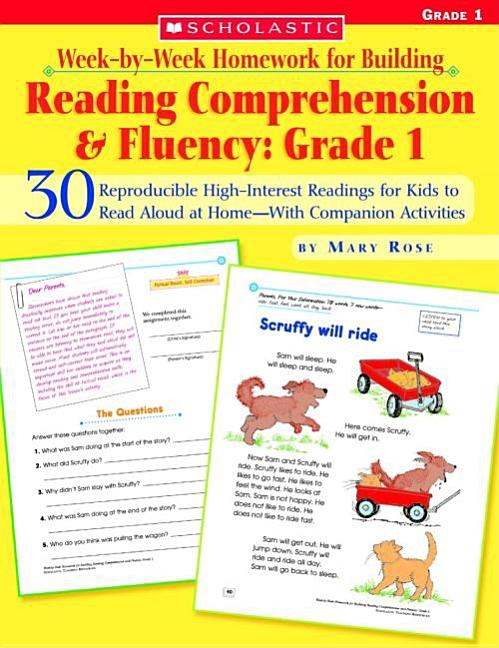 Book cover for Week-By-Week Homework for Building Reading Comprehension and Fluency: Grade 1