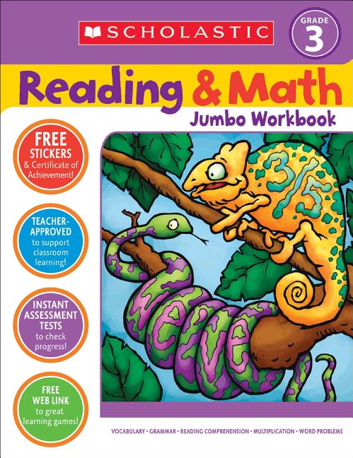Book cover for Reading & Math Jumbo Workbook: Grade 3