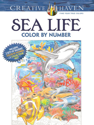 Book cover for Creative Haven Sea Life Color by Number Coloring Book
