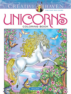 Book cover for Creative Haven Unicorns Coloring Book