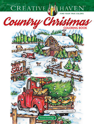Book cover for Creative Haven Country Christmas Coloring Book