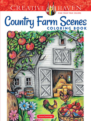 Book cover for Creative Haven Country Farm Scenes Coloring Book