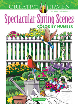 Book cover for Creative Haven Spectacular Spring Scenes Color by Number