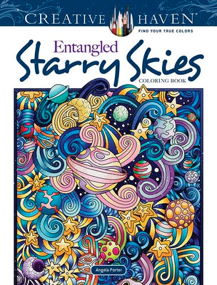 Book cover for Creative Haven Entangled Starry Skies Coloring Book