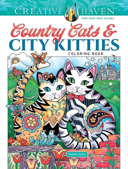 Book cover for Creative Haven Country Cats & City Kitties Coloring Book