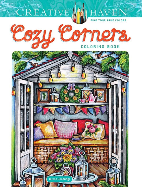 Book cover for Creative Haven Cozy Corners Coloring Book