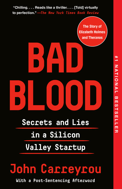 Book cover for Bad Blood: Secrets and Lies in a Silicon Valley Startup