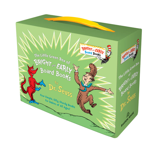 Book cover for Little Green Boxed Set of Bright and Early Board Books: Fox in Socks; Mr. Brown Can Moo! Can You?; There's a Wocket in My Pocket!; Dr. Seuss's ABC