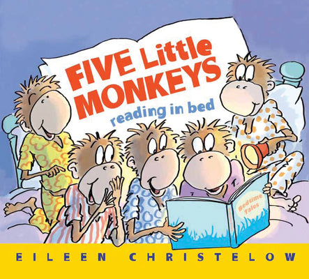 Book cover for Five Little Monkeys Reading in Bed Board Book