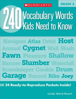 Book cover for 240 Vocabulary Words Kids Need to Know: Grade 3: 24 Ready-To-Reproduce Packets Inside!