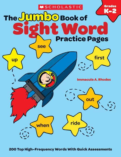 Book cover for The the Jumbo Book of Sight Word Practice Pages: 200 Top High-Frequency Words with Quick Assessments