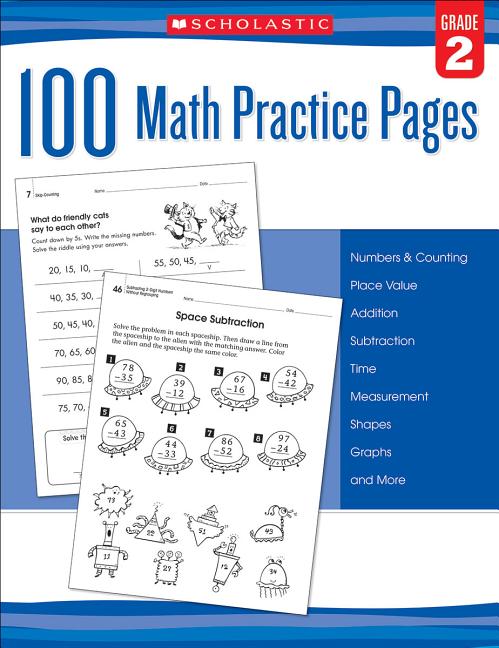 Book cover for 100 Math Practice Pages: Grade 2