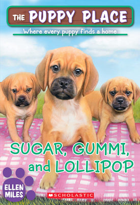 Book cover for Sugar, Gummi and Lollipop (the Puppy Place #40)