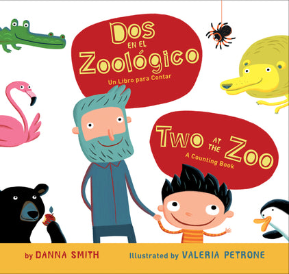 Book cover for Two at the Zoo/DOS En El Zoologico Board Book: Bilingual English-Spanish