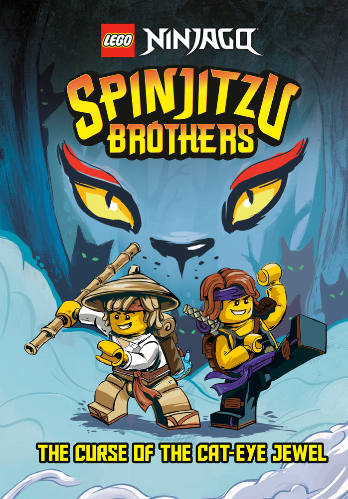 Book cover for Spinjitzu Brothers #1: The Curse of the Cat-Eye Jewel (Lego Ninjago)