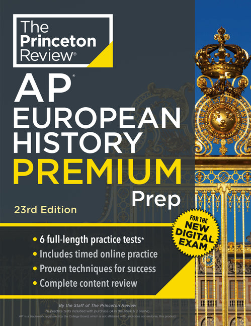 Book cover for Princeton Review AP European History Premium Prep, 23rd Edition: 6 Practice Tests + Digital Practice Online + Content Review