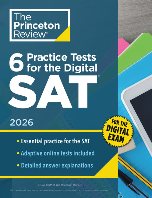 Book cover for 6 Practice Tests for the Digital Sat, 2026: In-Book + Online Practice Tests for Your Top Score