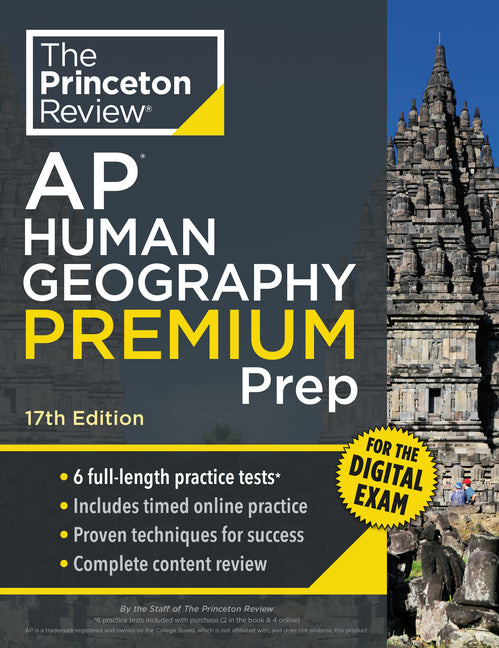 Book cover for Princeton Review AP Human Geography Premium Prep, 17th Edition: 6 Practice Tests + Digital Practice Online + Content Review