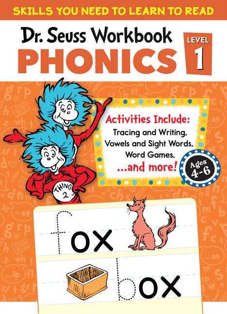 Book cover for Dr. Seuss Phonics Level 1 Workbook: A Phonics Workbook to Help Kids Ages 4-6 Learn to Read (for Kindergarten and Beyond)