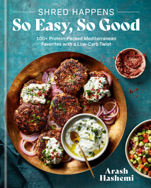 Book cover for Shred Happens: So Easy, So Good: 100+ Protein-Packed Mediterranean Favorites with a Low-Carb Twist; A Cookbook