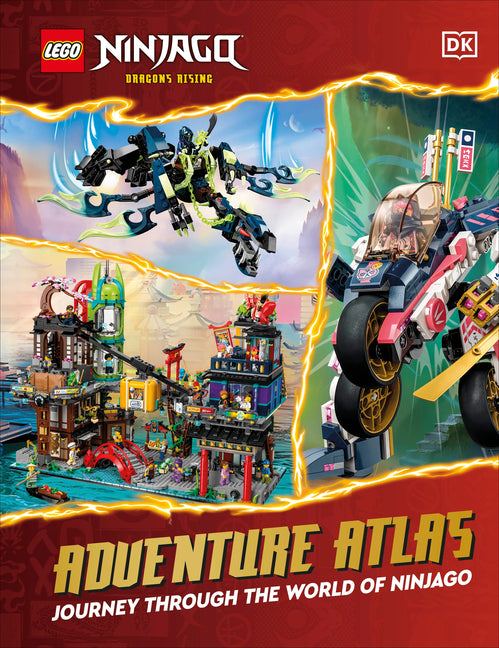 Book cover for Lego Ninjago Dragons Rising Adventure Atlas: Journey Through the World of Ninjago (Without Minifigure)