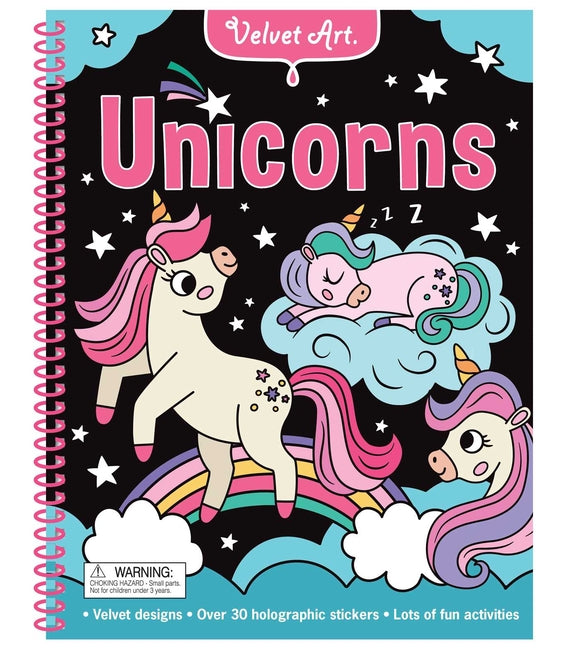 Book cover for Velvet Art: Unicorns: Activity Book with Velvet Coloring Pages and Holographic Stickers