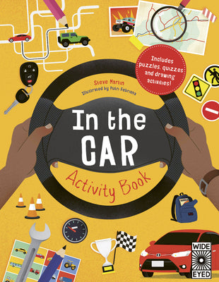 Book cover for In the Car Activity Book: Includes Puzzles, Quizzes and Drawing Activities!