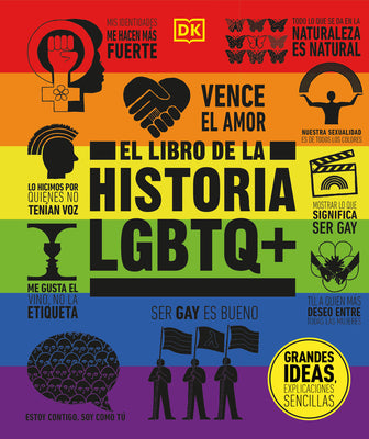 Book cover for El Libro de la Historia LGBTQ+ (the LGBTQ + History Book)