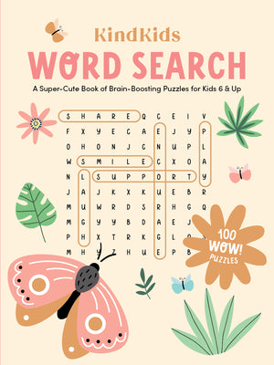 Book cover for Kindkids Word Search: A Super-Cute Book of Brain-Boosting Puzzles for Kids 6 & Up