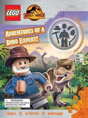 Book cover for Lego Jurassic World: Adventures of a Dino Expert!