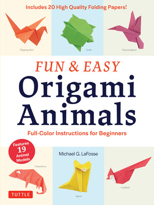 Book cover for Fun & Easy Origami Animals: Full-Color Instructions for Beginners (Includes 20 Sheets of 6 Origami Paper)