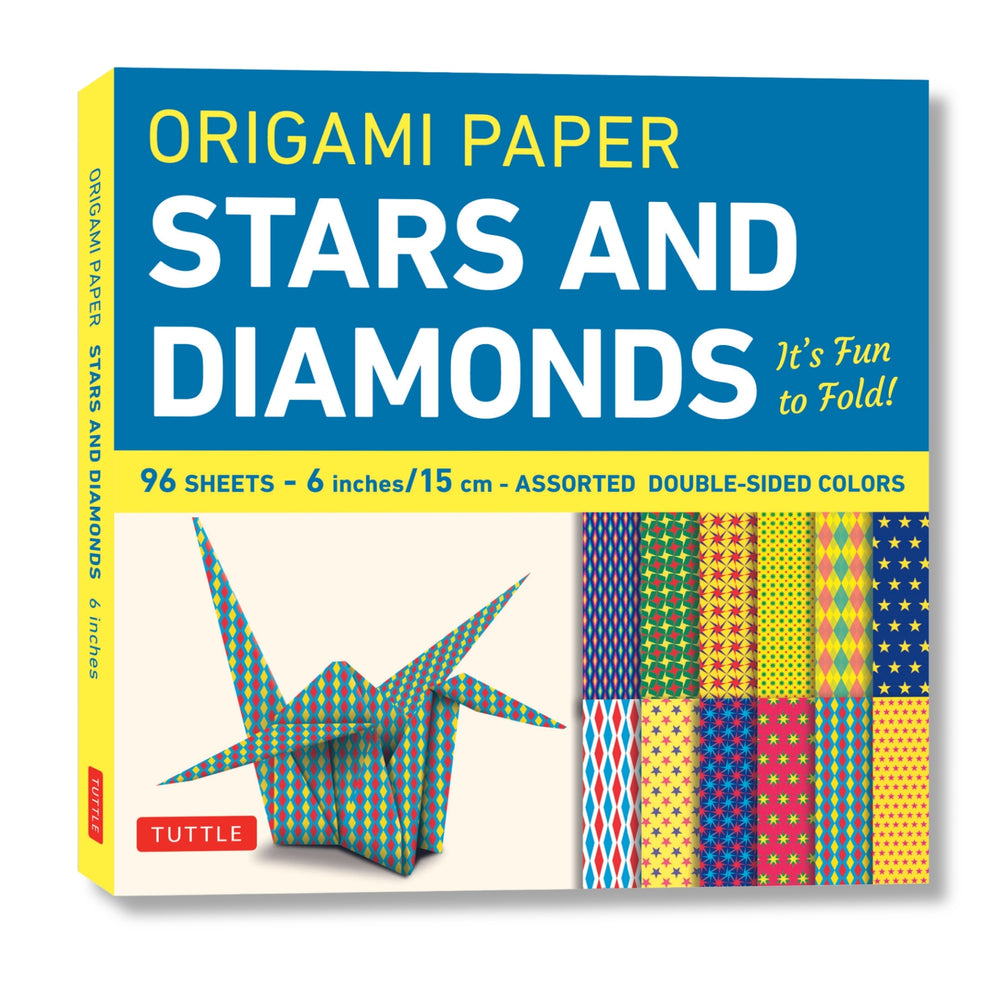 Book cover for Origami Paper 96 Sheets - Stars and Diamonds 6 Inch (15 CM): Tuttle Origami Paper: Origami Sheets Printed with 12 Different Patterns: Instructions for