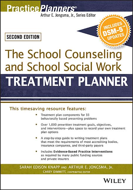 Book cover for The School Counseling and School Social Work Treatment Planner, with Dsm-5 Updates, 2nd Edition