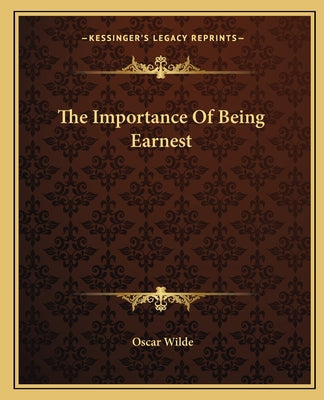 Book cover for The Importance Of Being Earnest