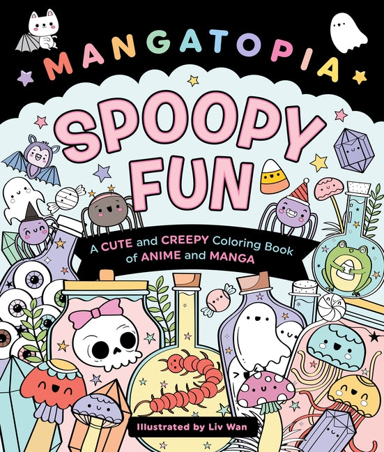 Book cover for Mangatopia: Spoopy Fun: A Cute and Creepy Coloring Book of Anime and Manga