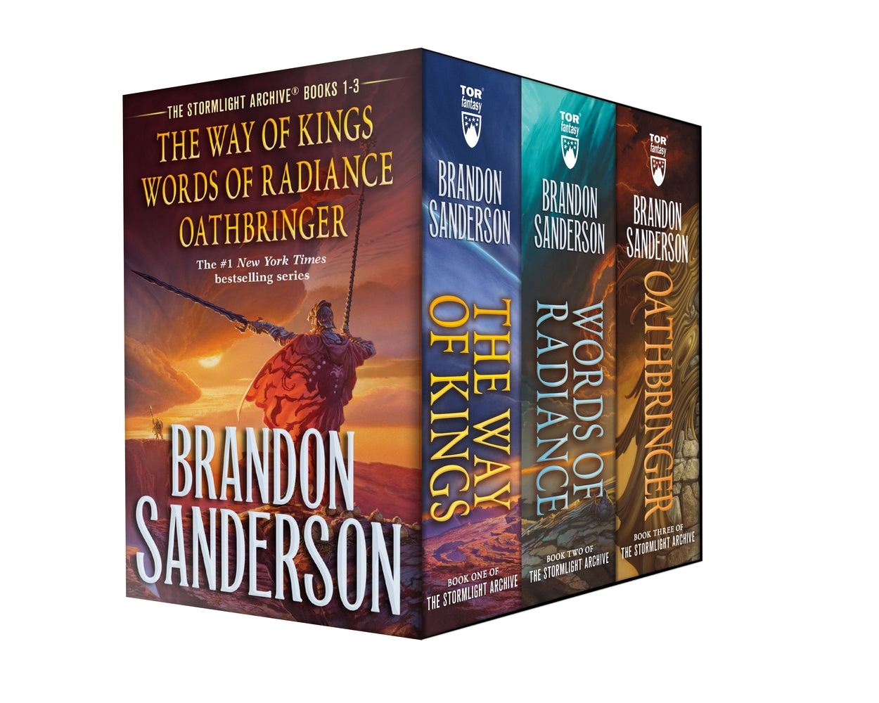 Book cover for Stormlight Archive MM Boxed Set I, Books 1-3: The Way of Kings, Words of Radiance, Oathbringer