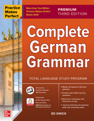 Book cover for Practice Makes Perfect: Complete German Grammar, Premium Third Edition