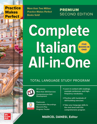 Book cover for Practice Makes Perfect: Complete Italian All-In-One, Premium Second Edition