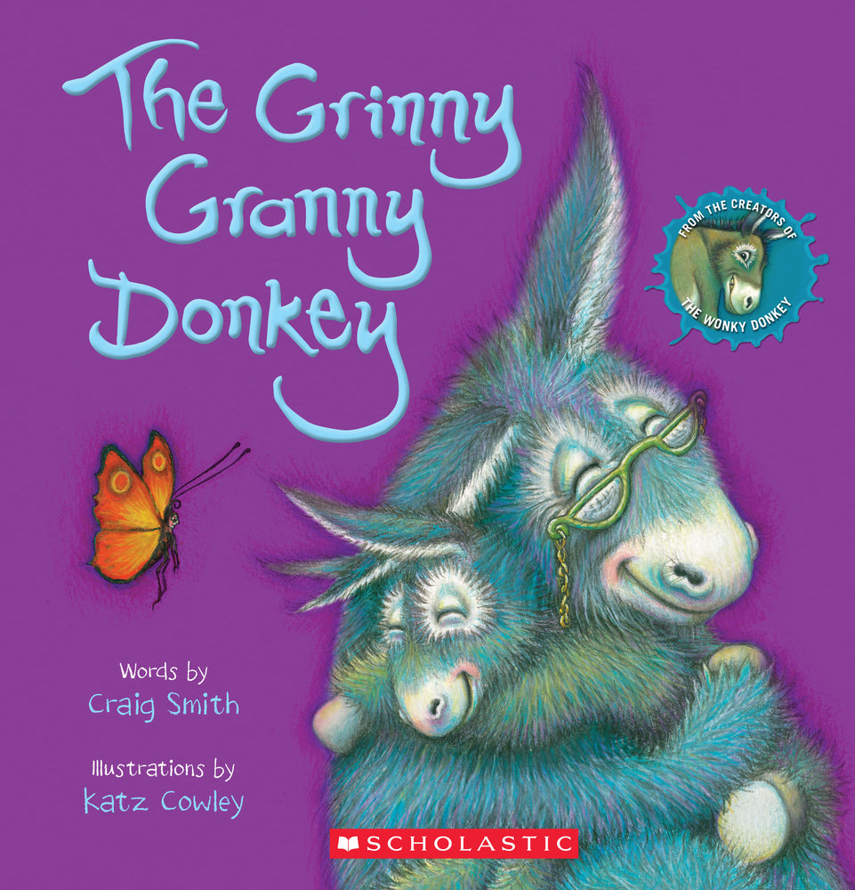 Book cover for The Grinny Granny Donkey (a Wonky Donkey Book)