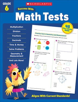 Book cover for Scholastic Success with Math Tests Grade 6 Workbook