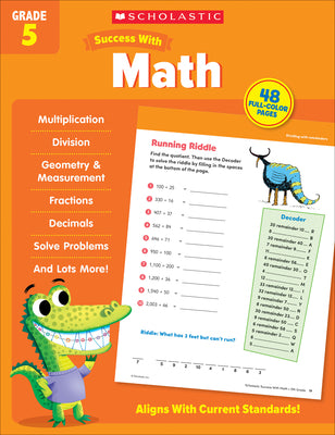 Book cover for Scholastic Success with Math Grade 5 Workbook