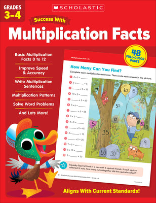 Book cover for Scholastic Success with Multiplication Facts Grades 3-4 Workbook