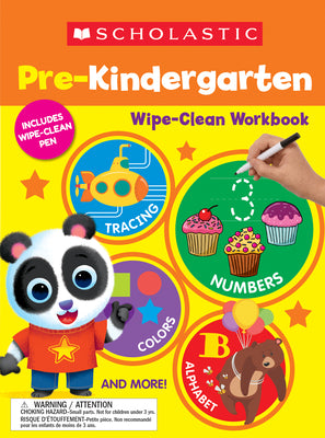Book cover for Scholastic Pre-K Wipe-Clean Workbook