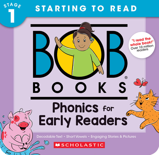 Book cover for Bob Books - Phonics for Early Readers Box Set of 12 Paperbacks Decodable Phonics Books, Ages 4 and Up, Kindergarten (Stage 1: Starting to Read)