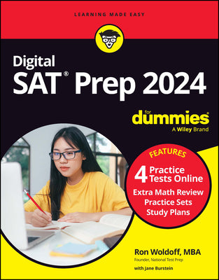 Book cover for Digital SAT Prep 2024 for Dummies: Book + 4 Practice Tests Online, Updated for the New Digital Format