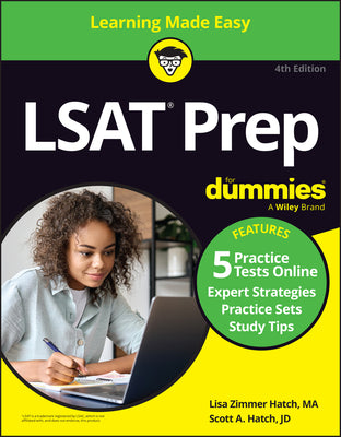 Book cover for LSAT Prep for Dummies: Book + 5 Practice Tests Online