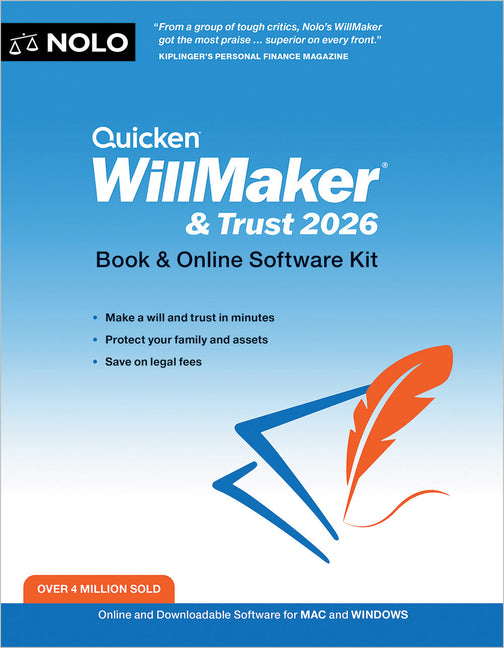 Book cover for Quicken Willmaker & Trust 2026: Book & Online Software Kit (2026)