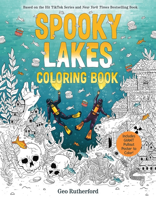 Book cover for Spooky Lakes Coloring Book: Includes Pull-Out, Oversized Poster to Color!