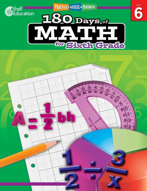 Book cover for 180 Days(tm) Math for Sixth Grade: Practice, Assess, Diagnose