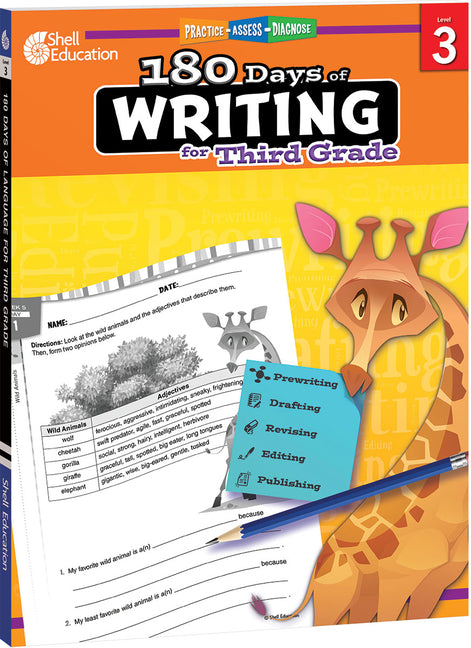 Book cover for 180 Days(tm) Writing for Third Grade: Practice, Assess, Diagnose